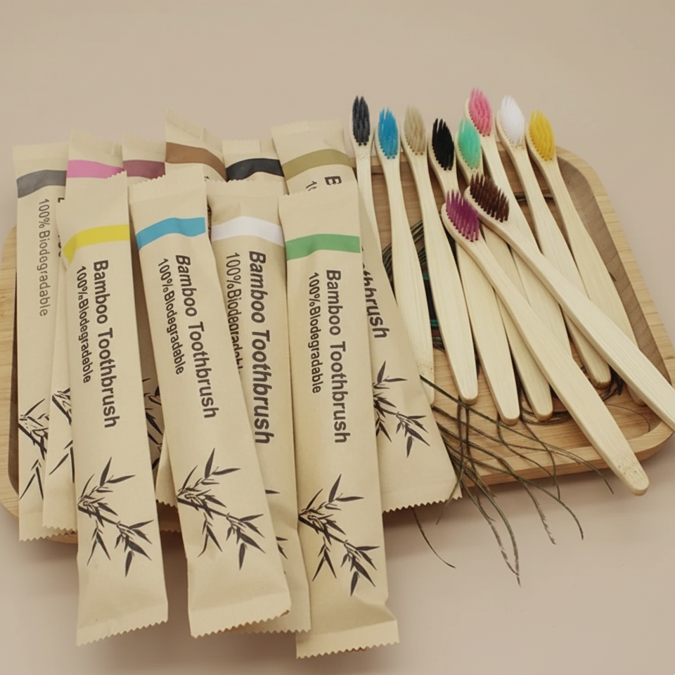Eco Bamboo Toothbrush 100pcs Set ♻