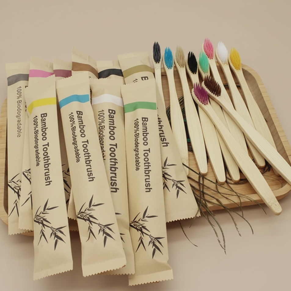 Eco Bamboo Toothbrush 100pcs Set ♻