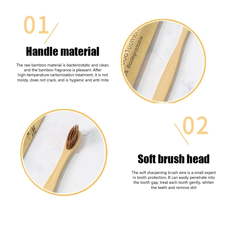 Eco Bamboo Toothbrush 100pcs Set ♻